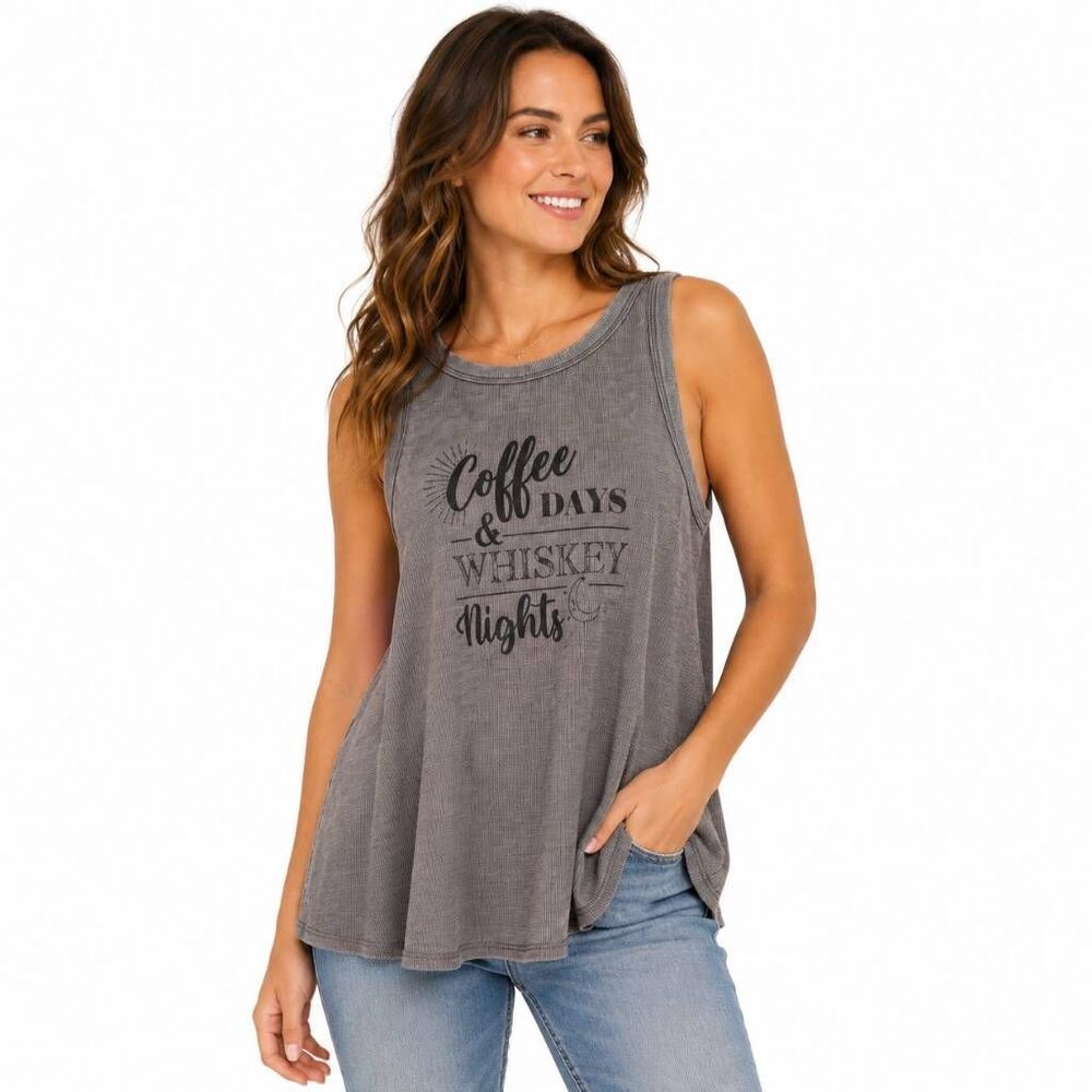 Maurices Coffee Days Whiskey Nights Tank S